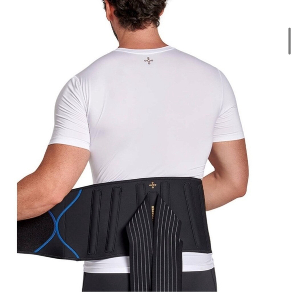 TOMMIE COPPER Black/Blue Adjustable Compression Back Brace NEW Large/XLarge - Picture 4 of 6